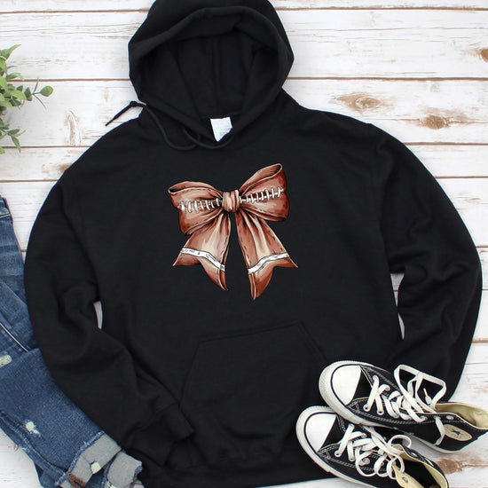 Football Coquette Bow fleece hoodie in Black - view 3