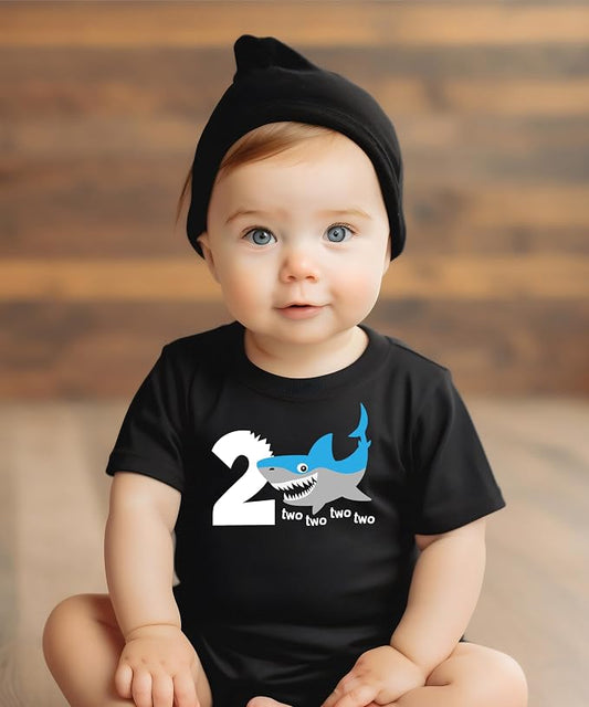 2nd Birthday Shark Shirt for Toddler Boys