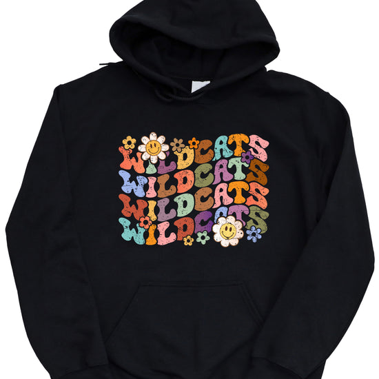 Wildcats Retro Floral Hoodie - Black view 3