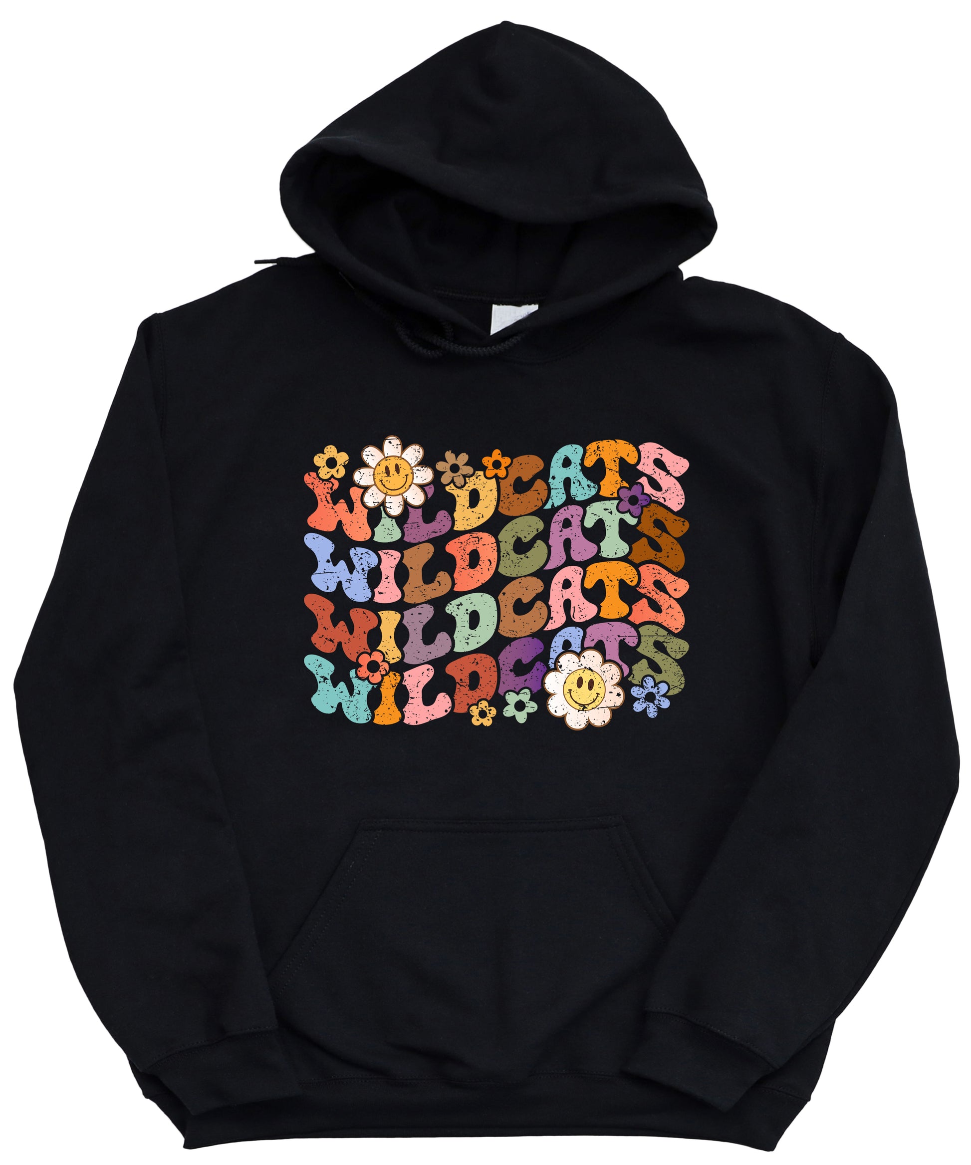 Wildcats Retro Floral Hoodie - Black view 3