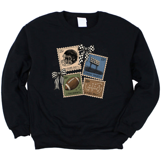Vintage Football Black crewneck sweatshirt, view 3