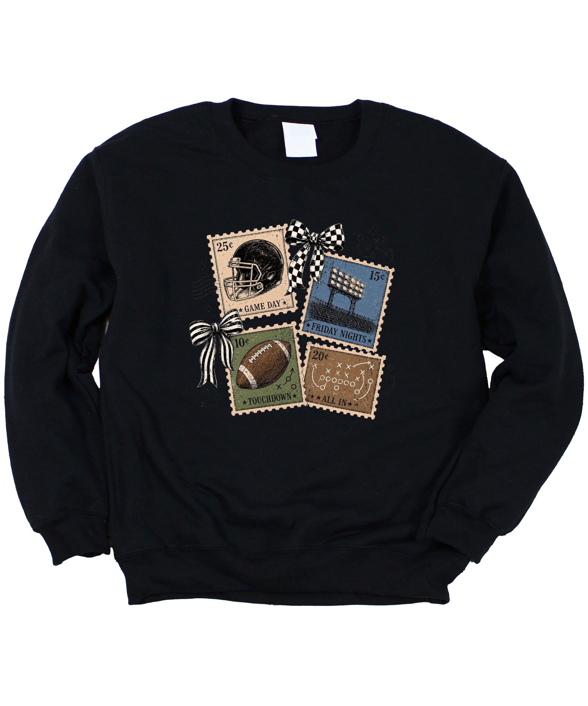 Vintage Football Black crewneck sweatshirt, view 3