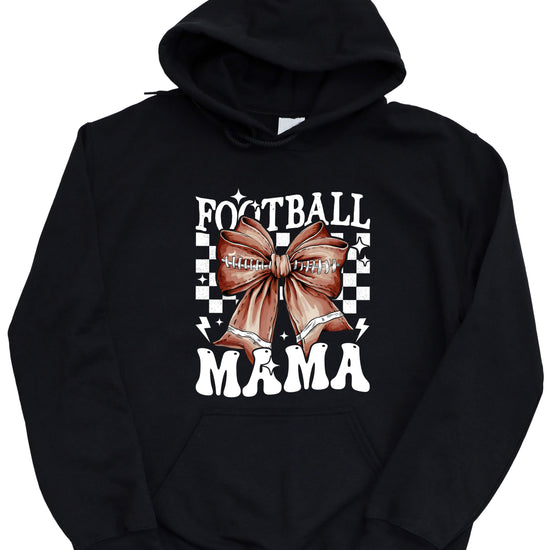 Football Mama Hoodie for Women – Black view 3