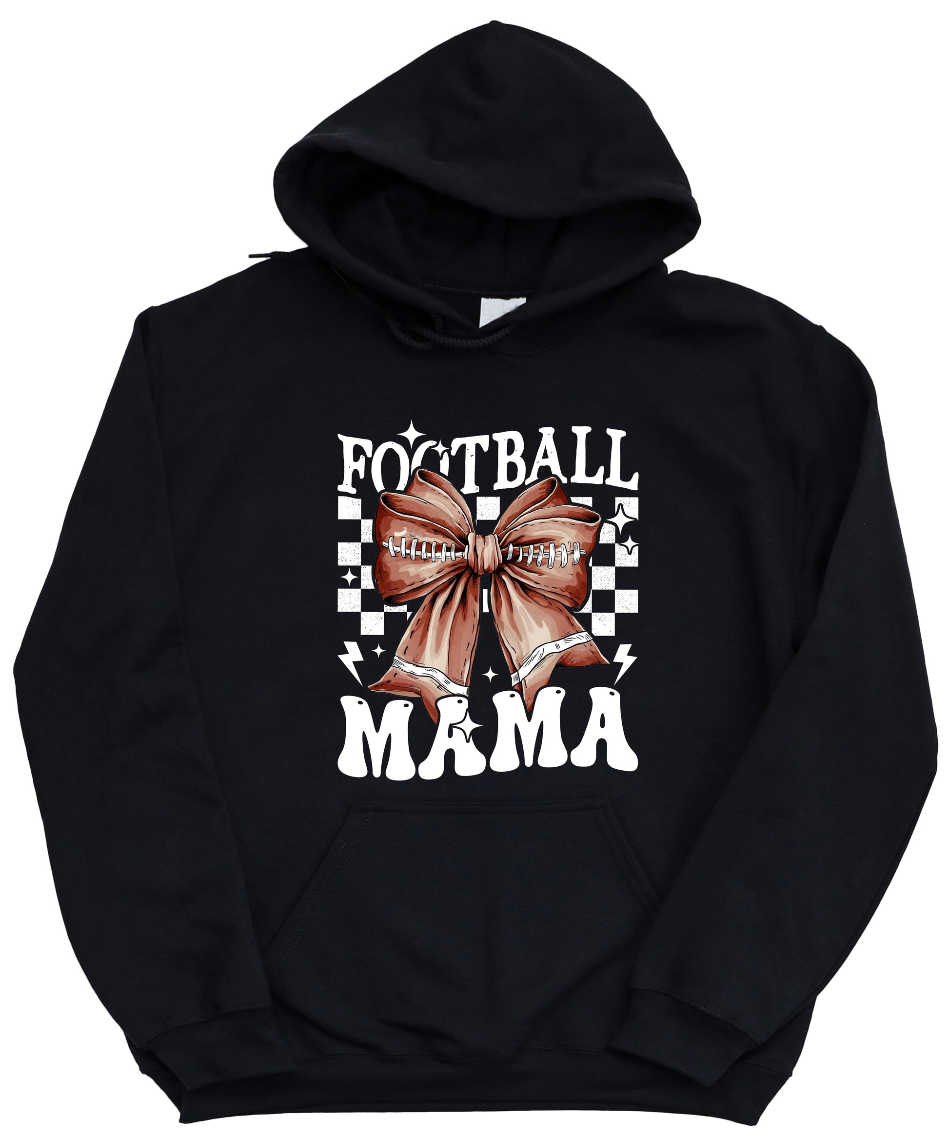 Football Mama Hoodie for Women – Black view 3