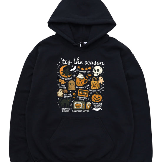 Tis The Season Halloween retro collage hoodie in Black - view 3