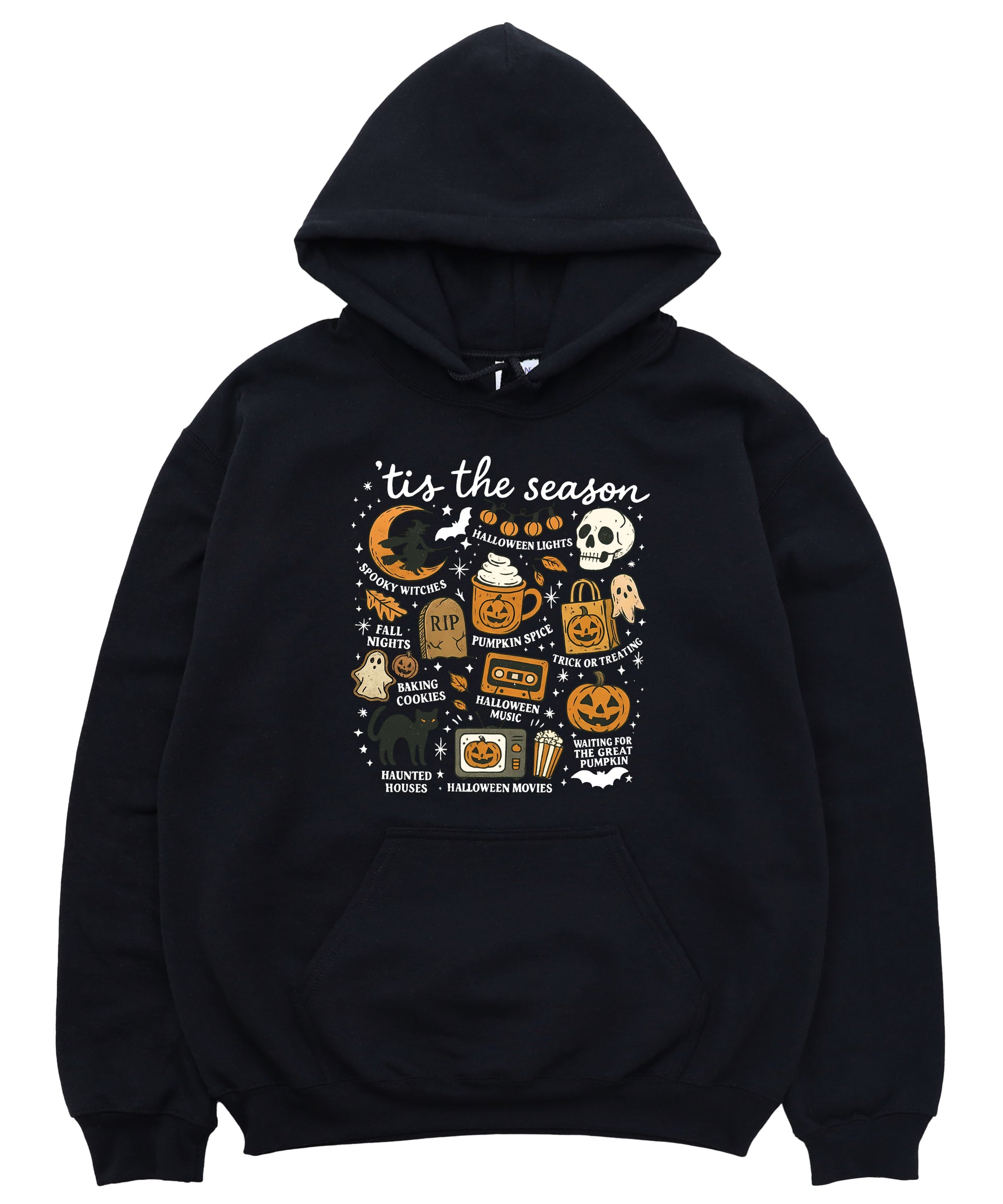 Tis The Season Halloween retro collage hoodie in Black - view 3