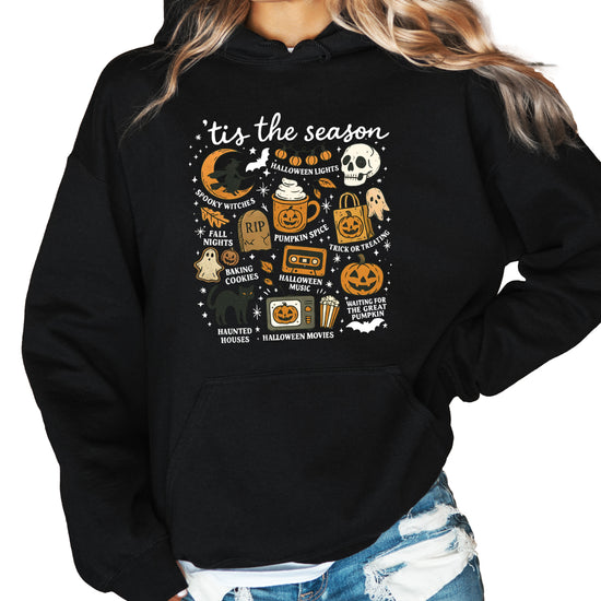 Tis The Season Halloween retro collage hoodie in Black - view 4