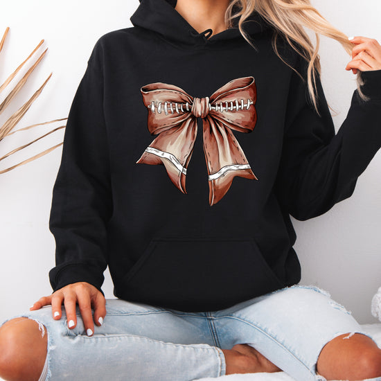 Football Coquette Bow fleece hoodie in Black - view 4