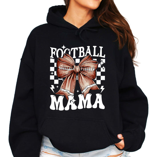 Football Mama Hoodie for Women – Black view 4