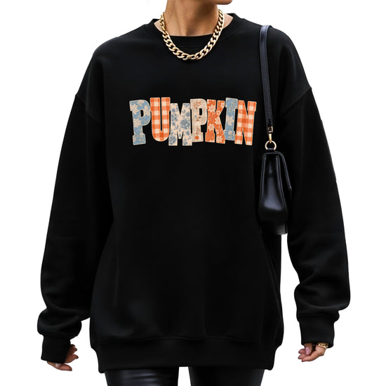 Pumpkin Patch Fall Sweatshirt Black Sweatshirt view 4