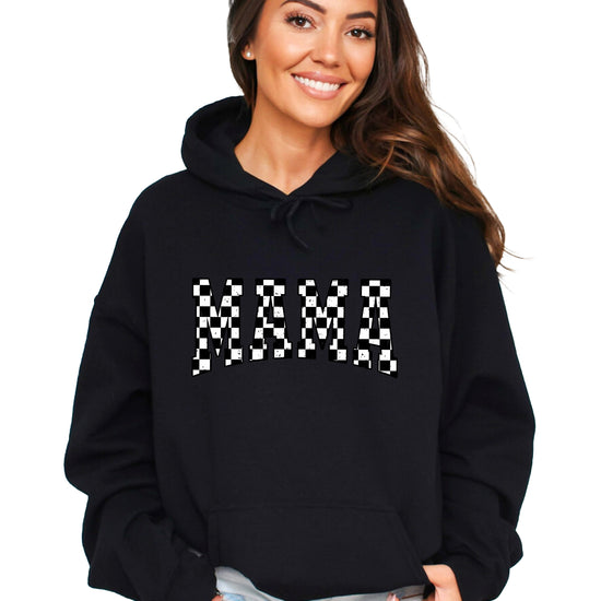 Checkered Mama hoodie for women in Black - view 4