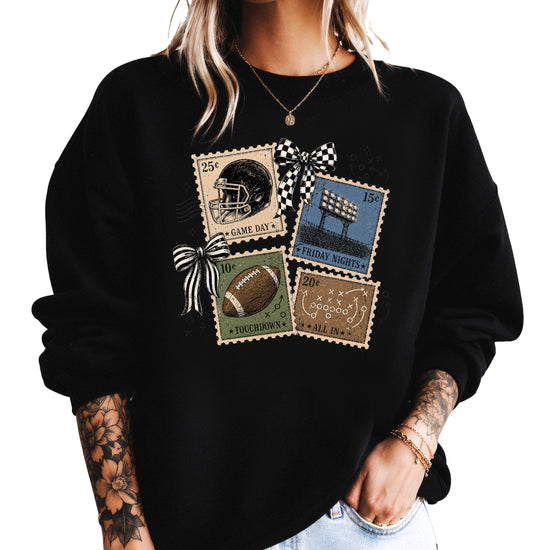 Vintage Football Black crewneck sweatshirt, view 4