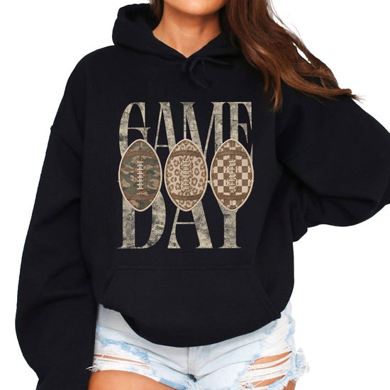 Black Game Day football hoodie, additional view