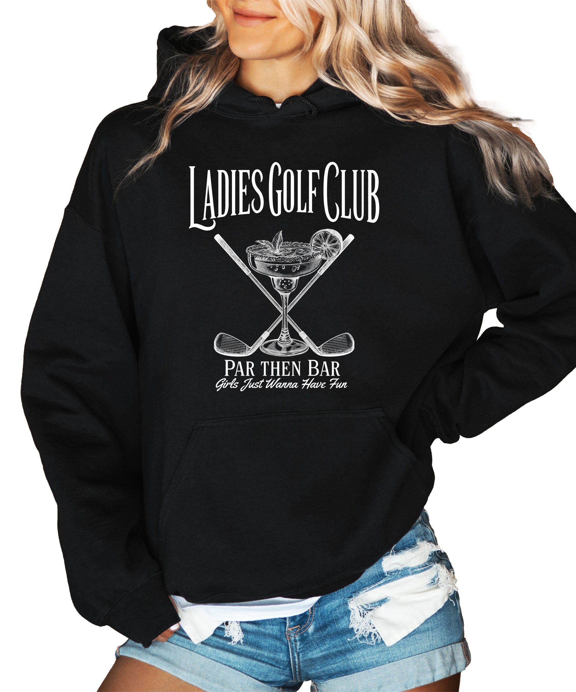 Ladies Golf Club Par Then Bar Hoodie for Women - Black 4
