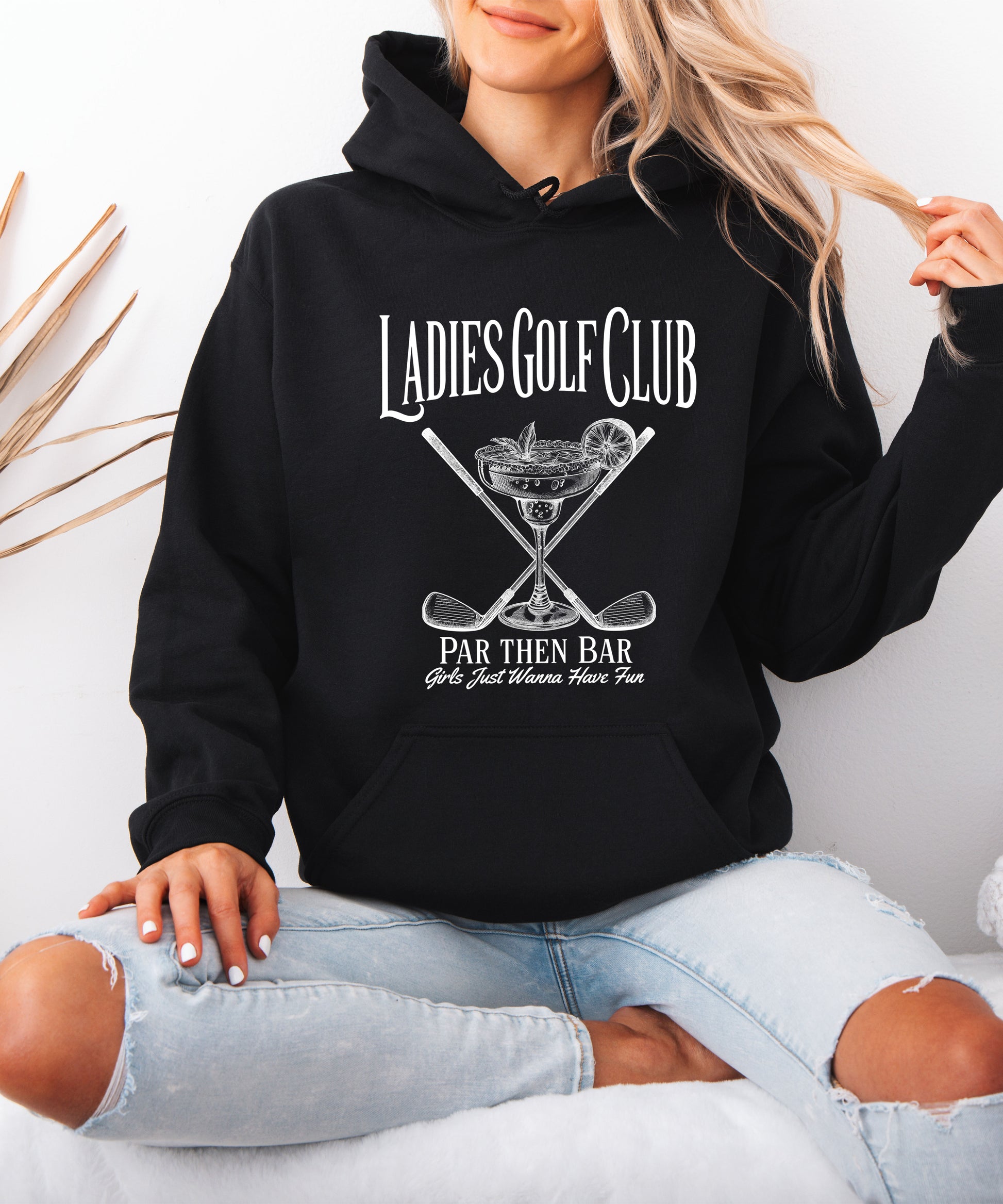 Ladies Golf Club Par Then Bar Hoodie for Women - Black 5