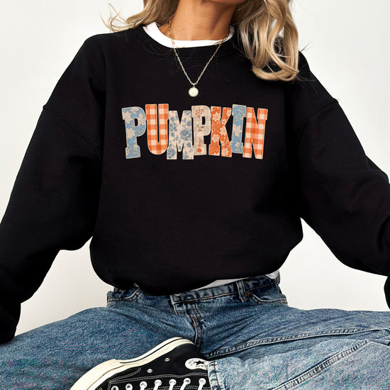 Pumpkin Patch Fall Sweatshirt Black Sweatshirt view 5