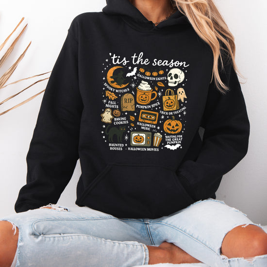 Tis The Season Halloween retro collage hoodie in Black - view 5