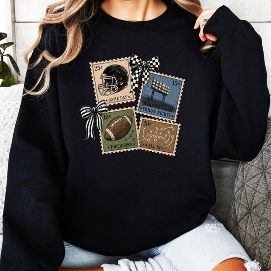 Vintage Football Black crewneck sweatshirt, view 5
