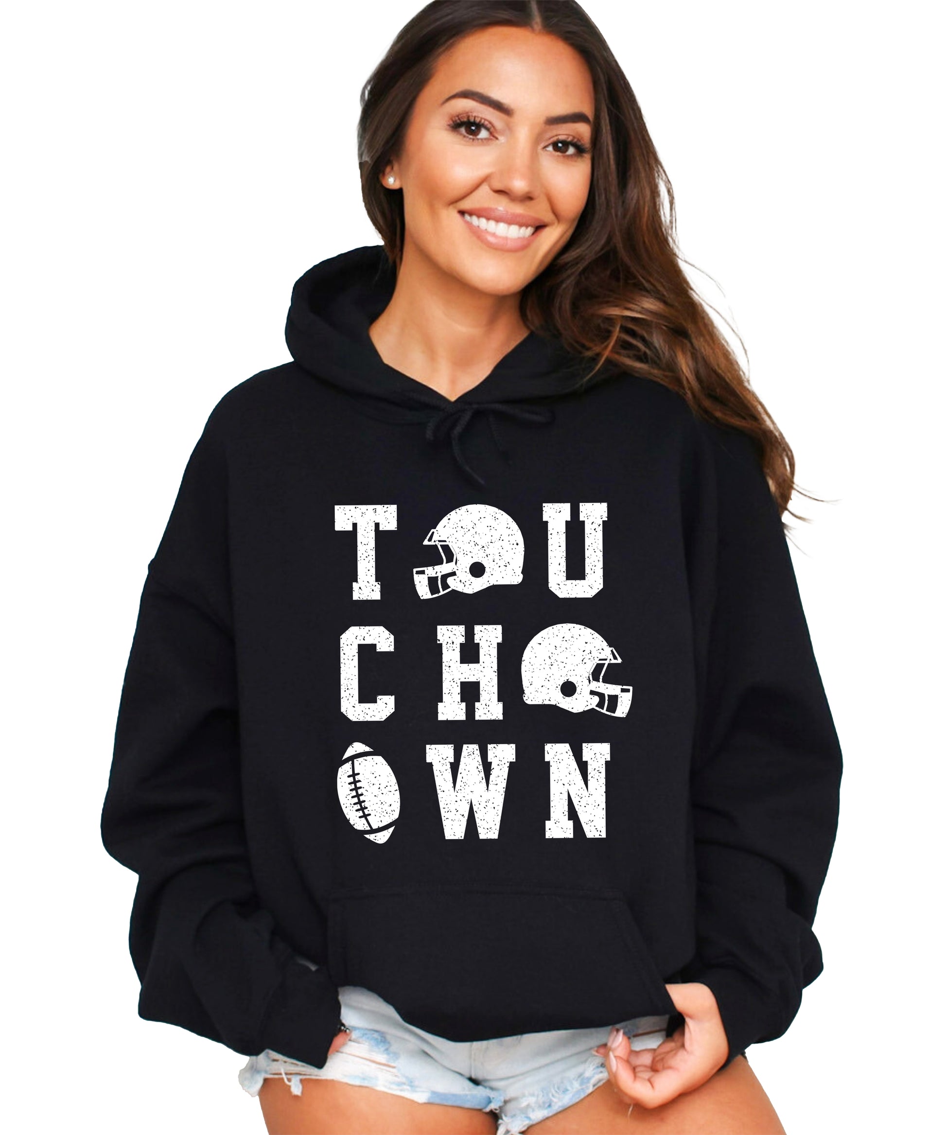 Touchdown football hoodie Black view 5