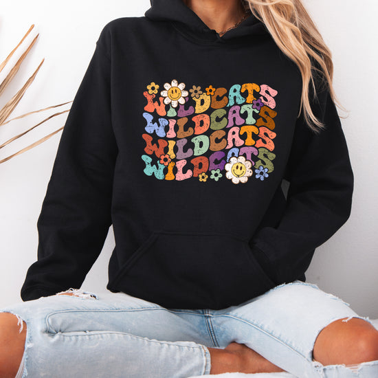 Wildcats Retro Floral Hoodie - Black view 5