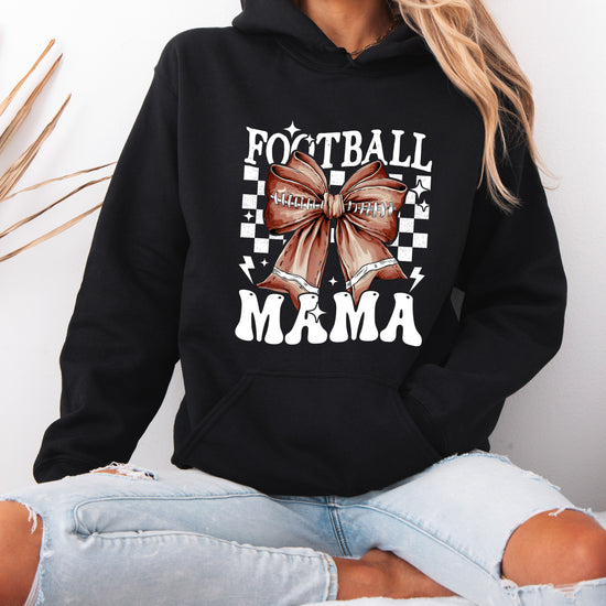 Football Mama Hoodie for Women – Black view 5