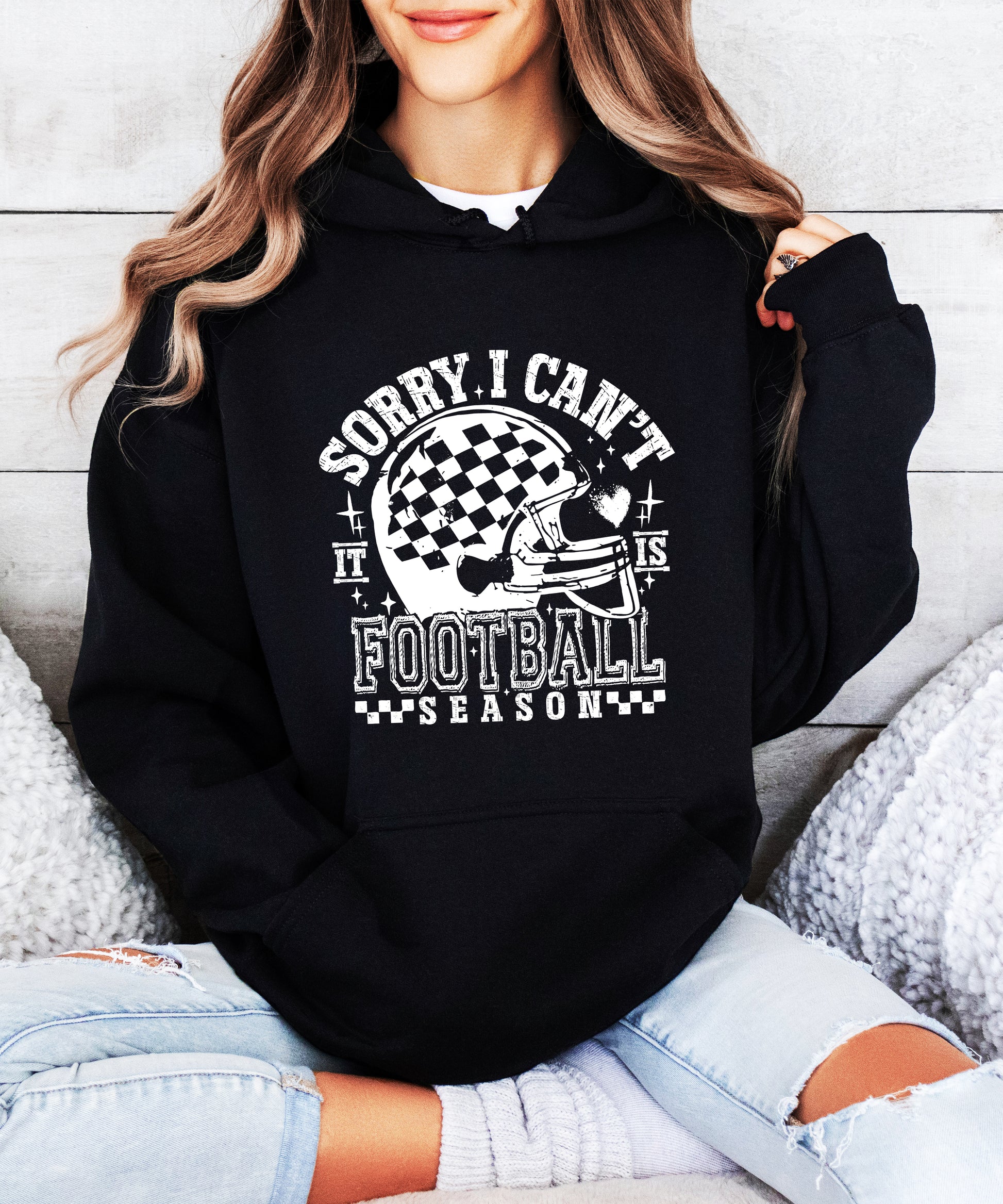 Sorry I Can't It Is Football Season hoodie - Black Hoodie - B5