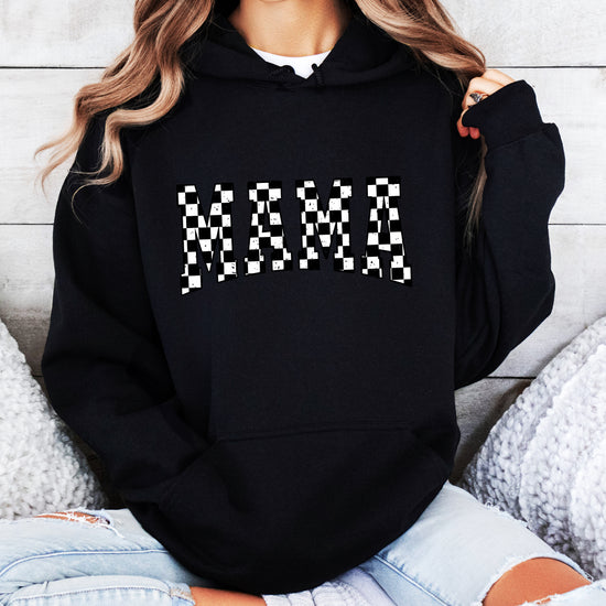 Checkered Mama hoodie for women in Black - view 6