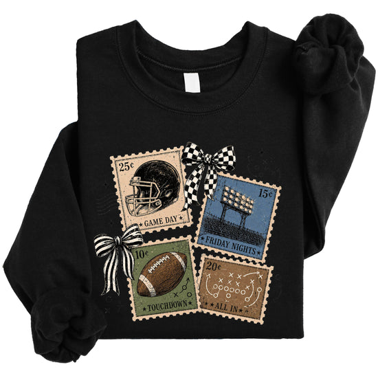 Vintage Football Black crewneck sweatshirt, view 6