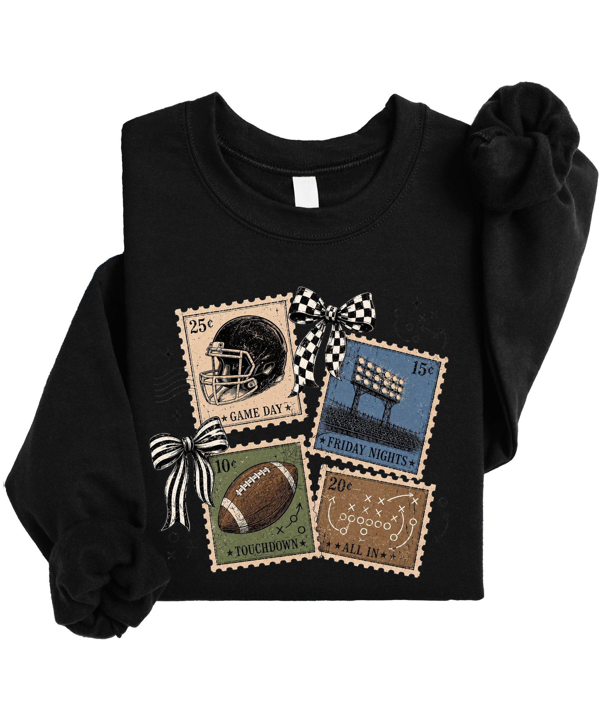 Vintage Football Black crewneck sweatshirt, view 6