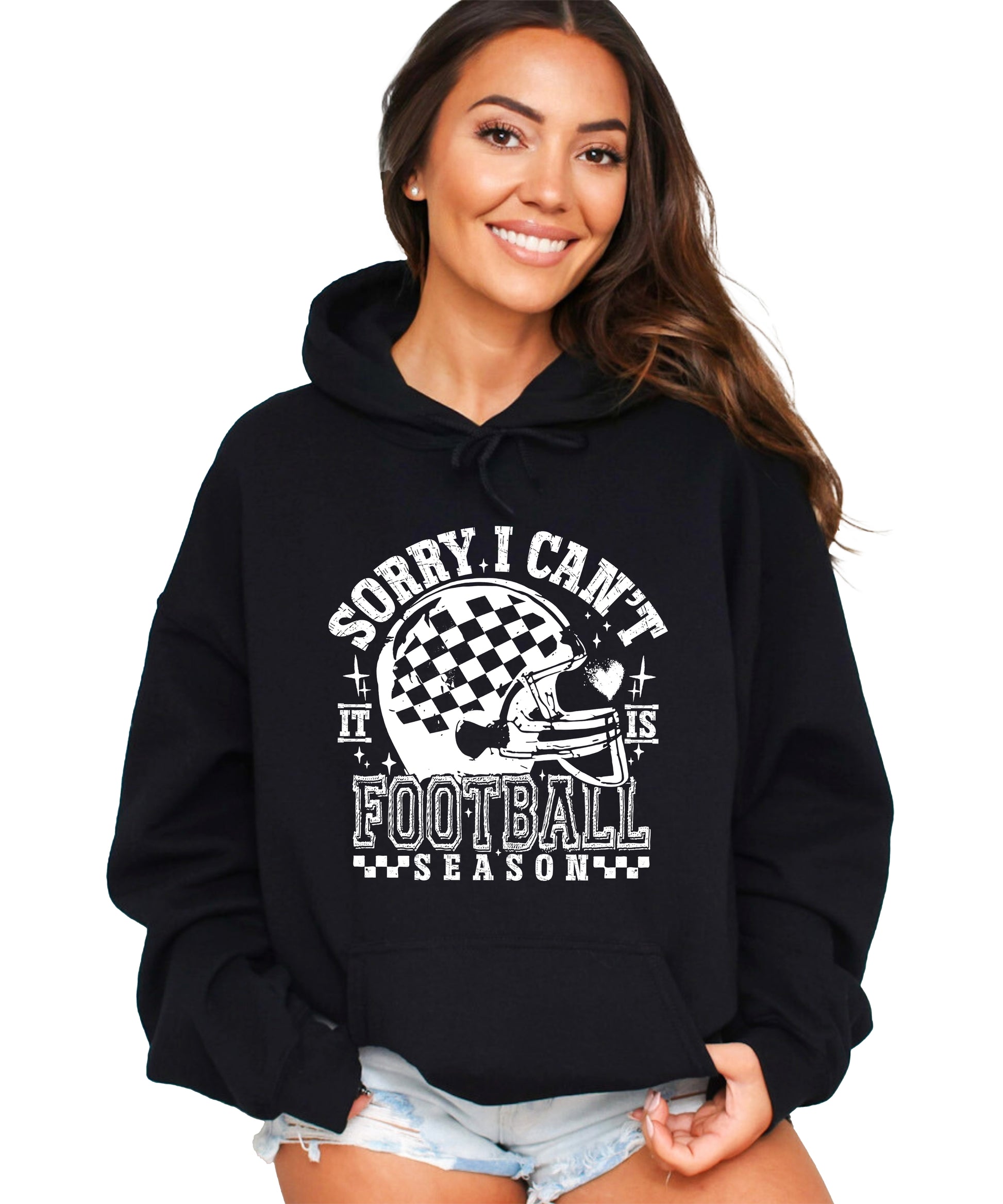 Sorry I Can't It Is Football Season hoodie - Black Hoodie - B6