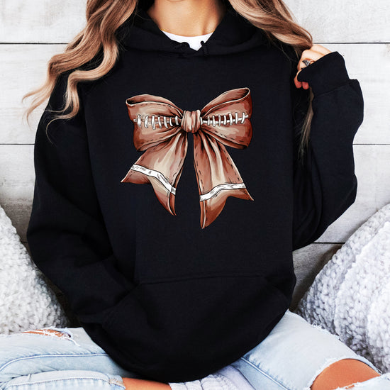 Football Coquette Bow fleece hoodie in Black - view 6