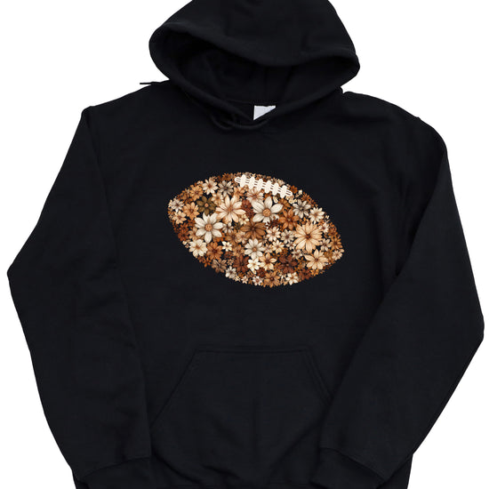 Floral Football Black Hoodie for Women - view 7