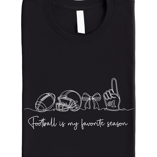 Football is My Favorite Season coquette bow game day tee, Black Shirt, view 7