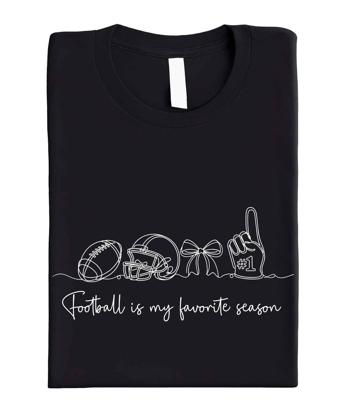 Football is My Favorite Season coquette bow game day tee, Black Shirt, view 7
