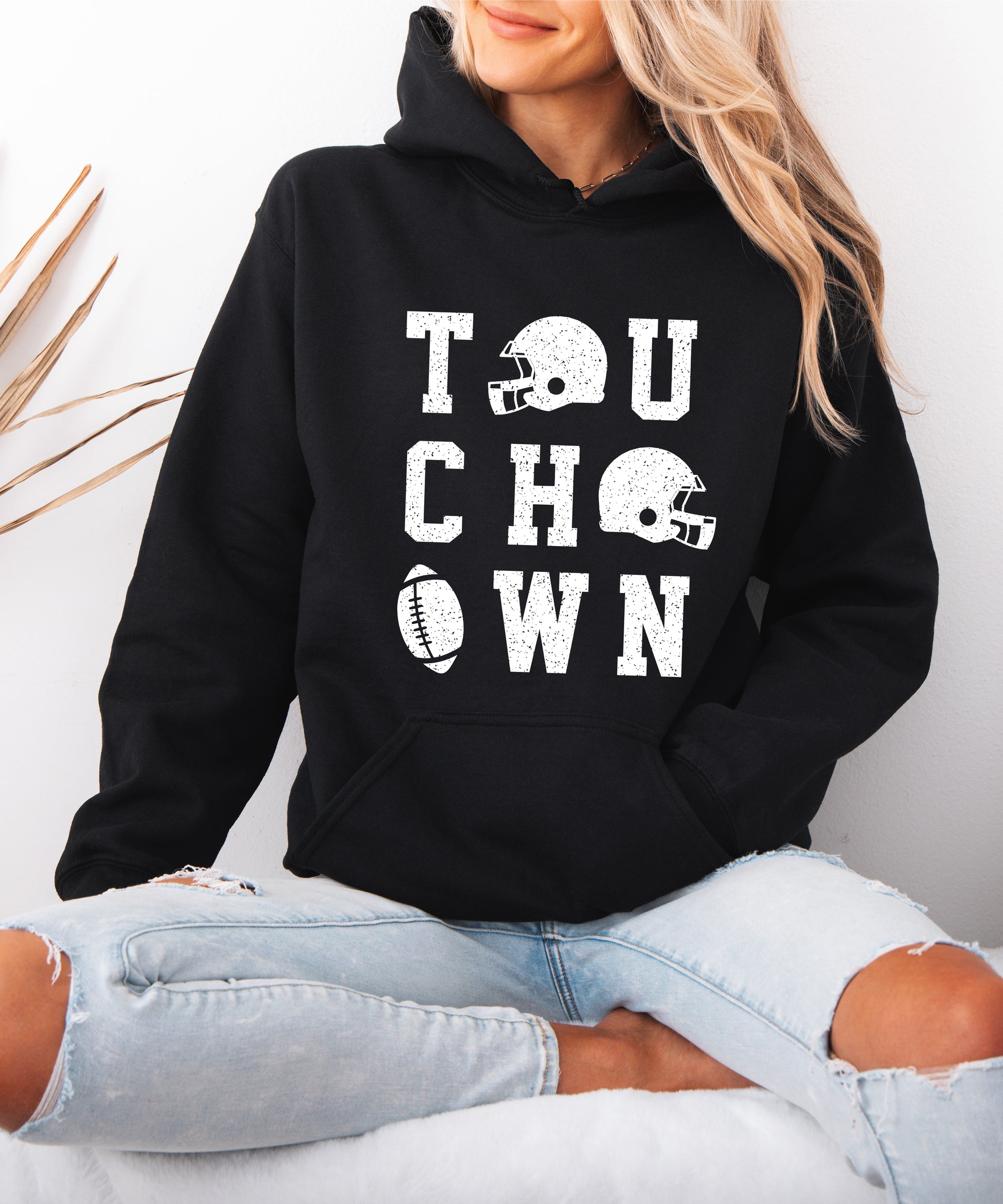 Touchdown football hoodie Black view 7