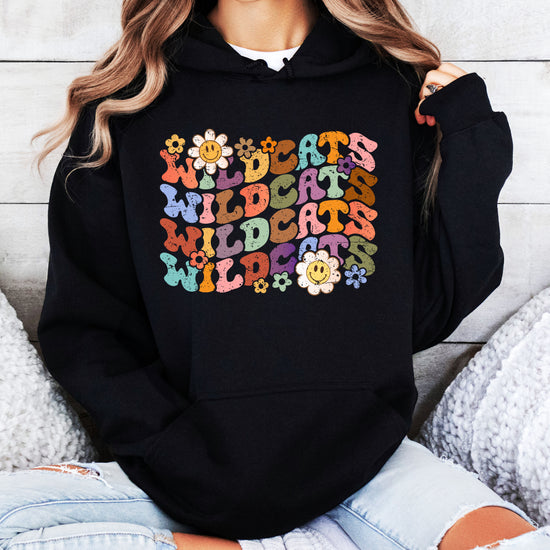 Wildcats Retro Floral Hoodie - Black view 7
