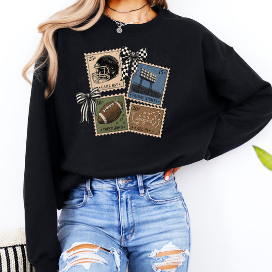 Vintage Football Black crewneck sweatshirt, view 7