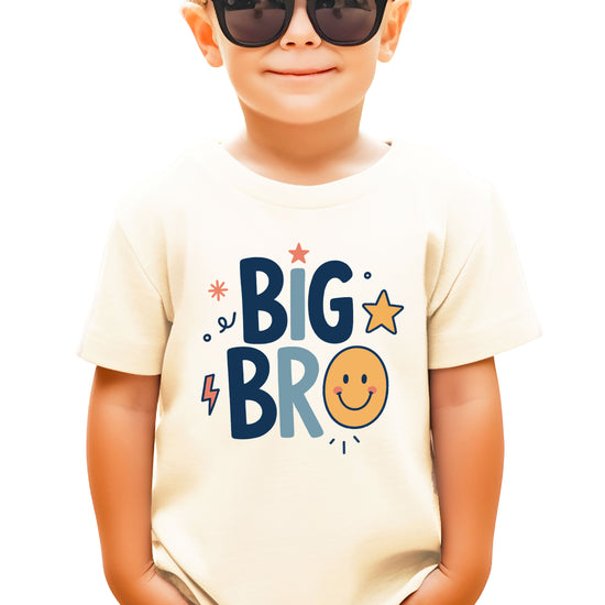 Big Bro Shirt for Boys Big Brother Sibling Reveal Tee in Natural view 3