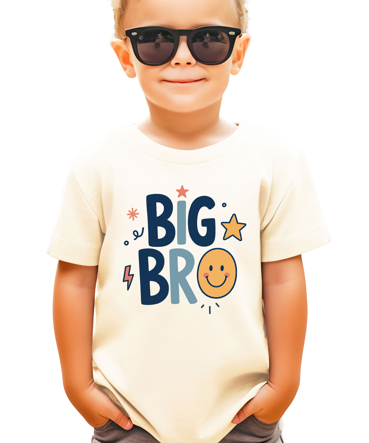 Big Bro Shirt for Boys Big Brother Sibling Reveal Tee in Natural view 3
