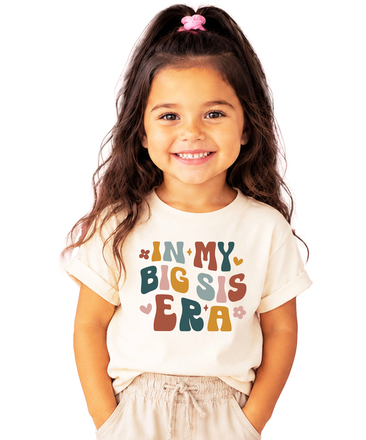 'In My Big Sis Era' girls' graphic tee in Natural, alternate view 3