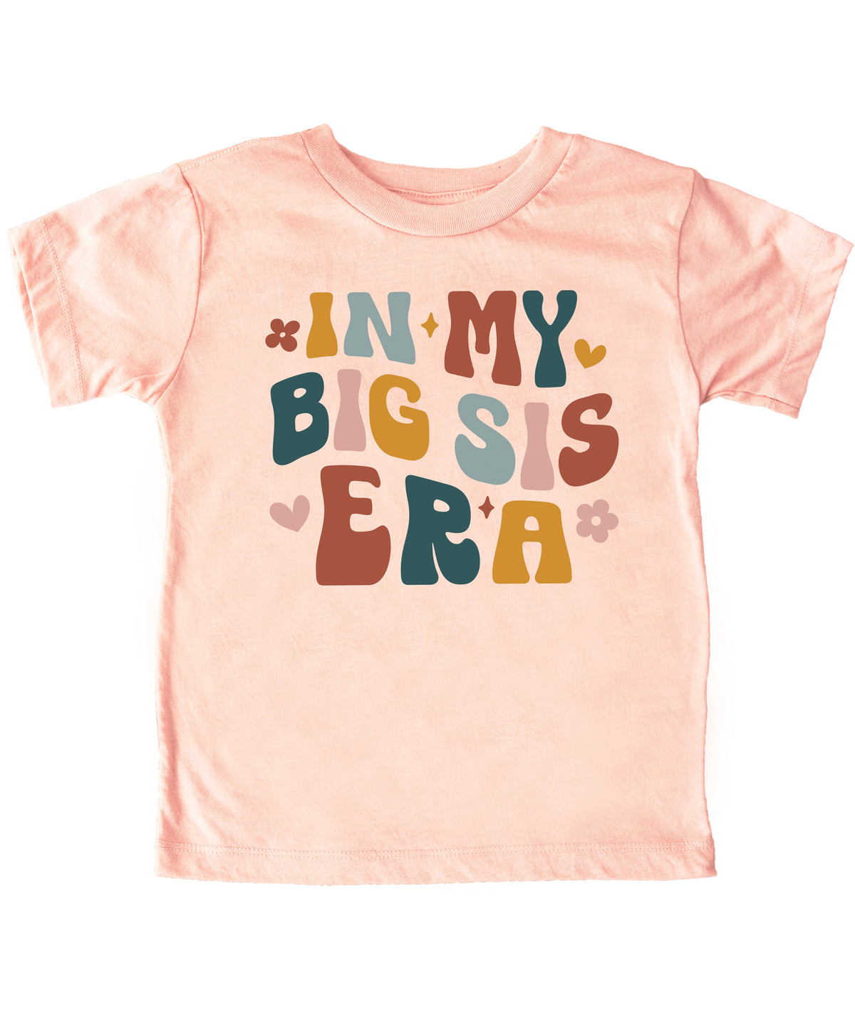 'In My Big Sis Era' girls' graphic tee in Peach, alternate view 4