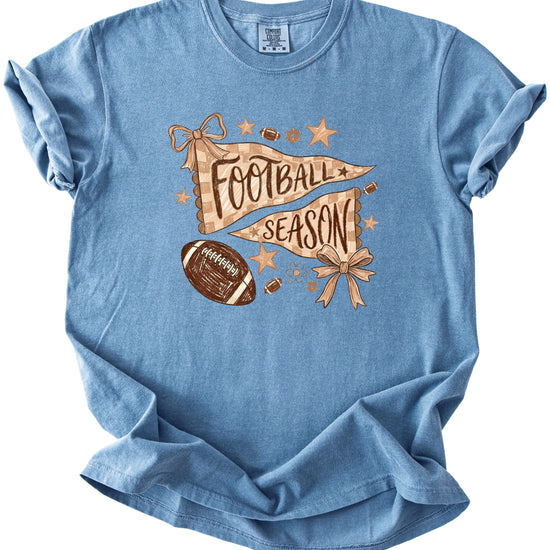 Olive Loves Apple Football Season game day tee - Blue Jean Shirt - view 3