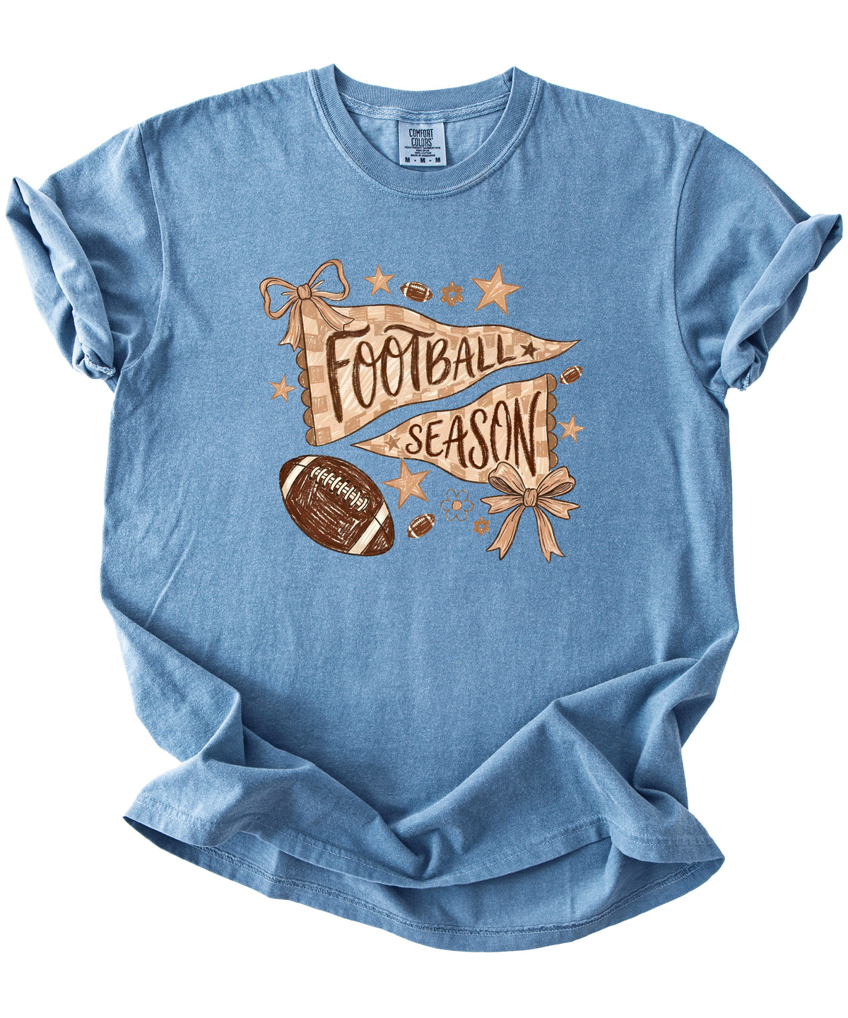 Olive Loves Apple Football Season game day tee - Blue Jean Shirt - view 3