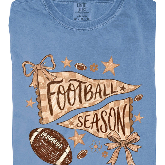 Olive Loves Apple Football Season game day tee - Blue Jean Shirt - view 6