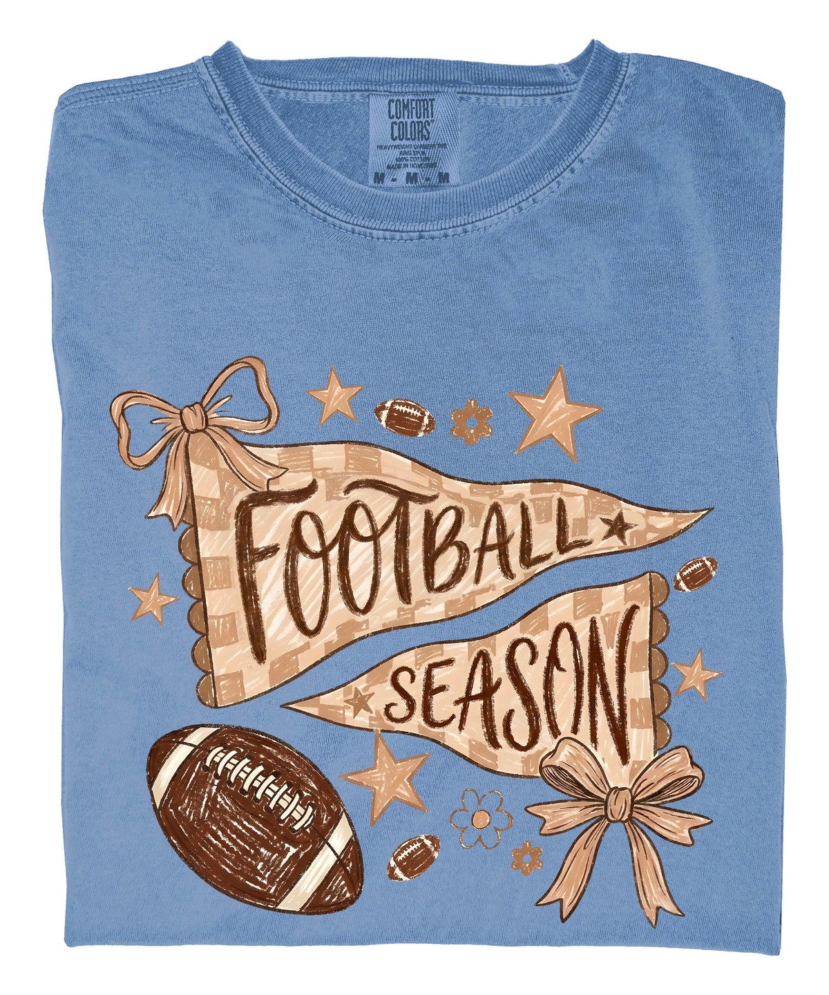 Olive Loves Apple Football Season game day tee - Blue Jean Shirt - view 6