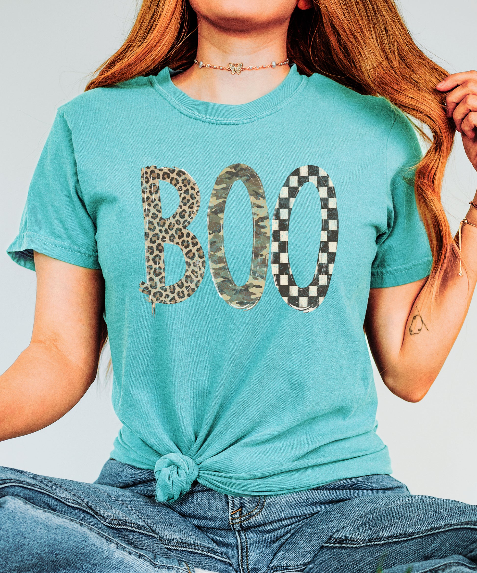 Seafoam Boo Halloween Comfort Colors 1717 tee, additional product view