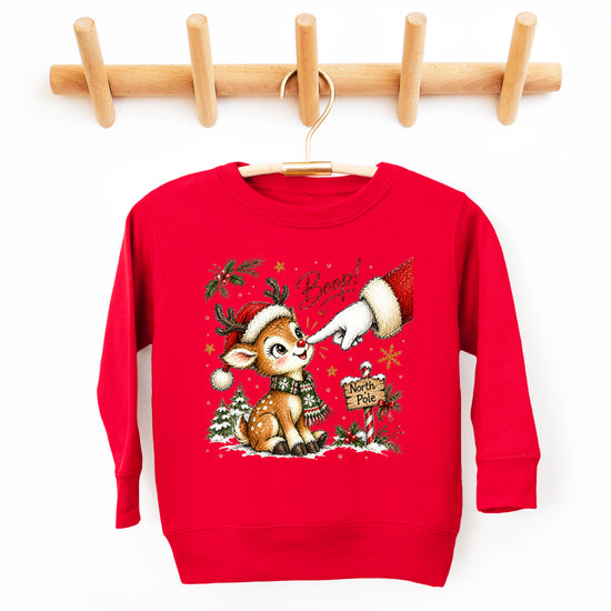 Santa boop reindeer Christmas sweatshirt for kids in Red