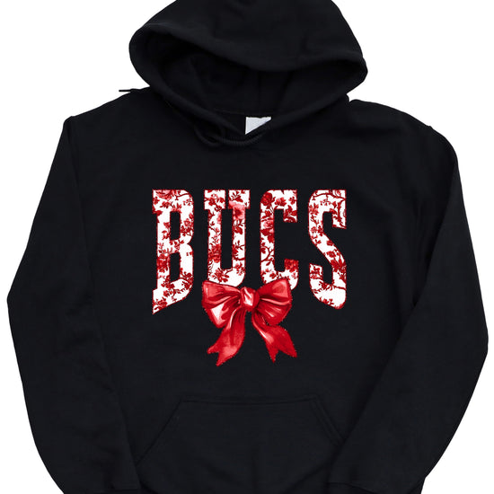 Black hoodie back and sleeve detail