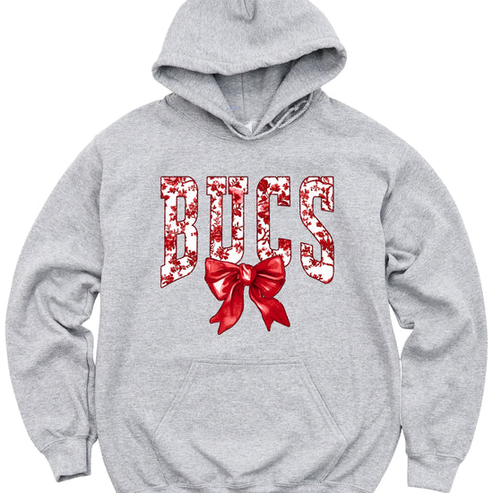 Gray hoodie back and sleeve detail