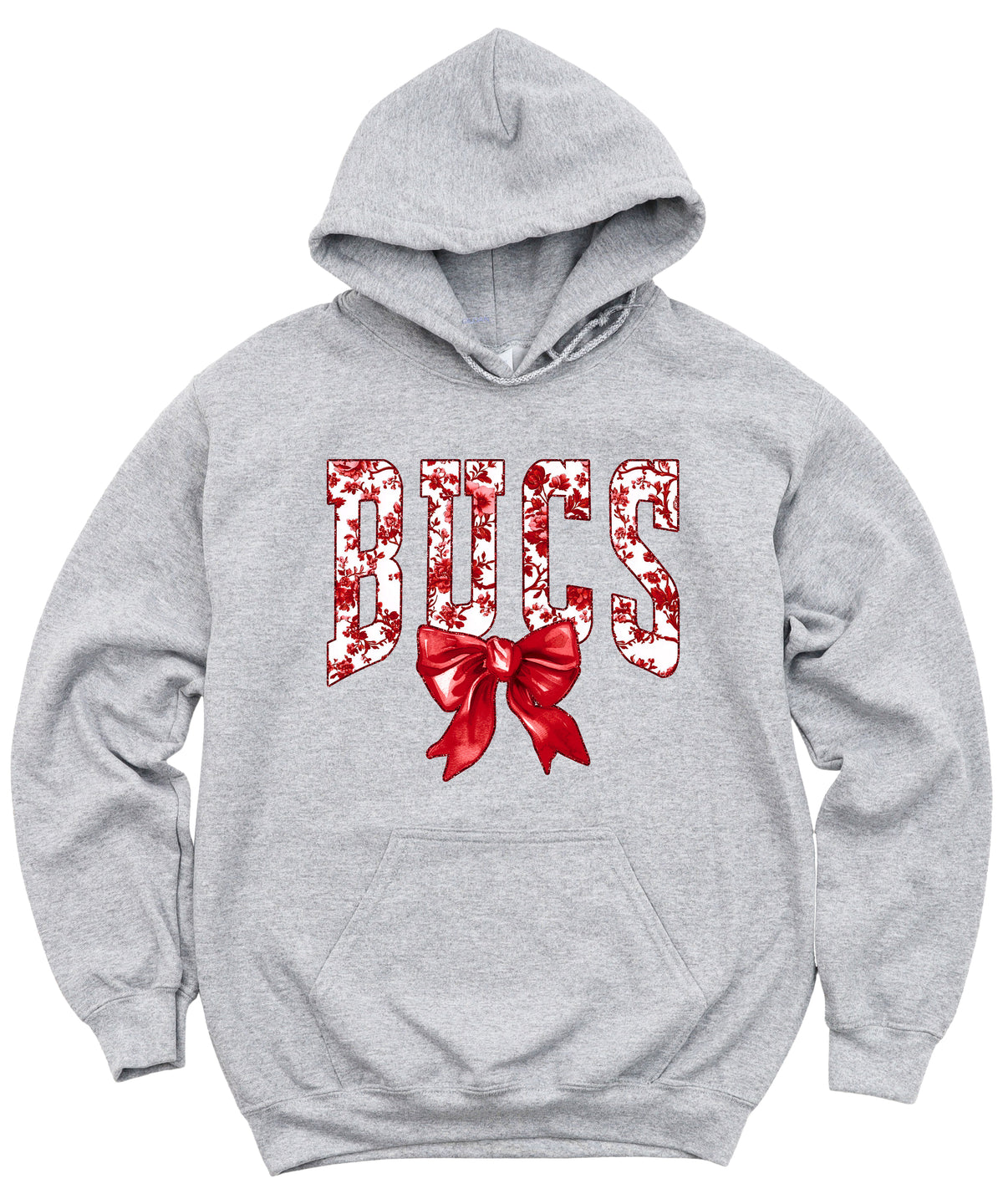 Gray hoodie back and sleeve detail